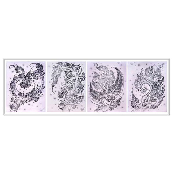 The Universe, 2005 Drawing on canvas 44 x 34 cm. (each)