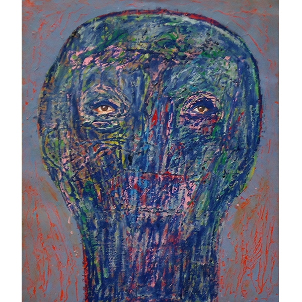Archetype (Blue Head), 2004 Oil on plate offset 65 x 55 cm.