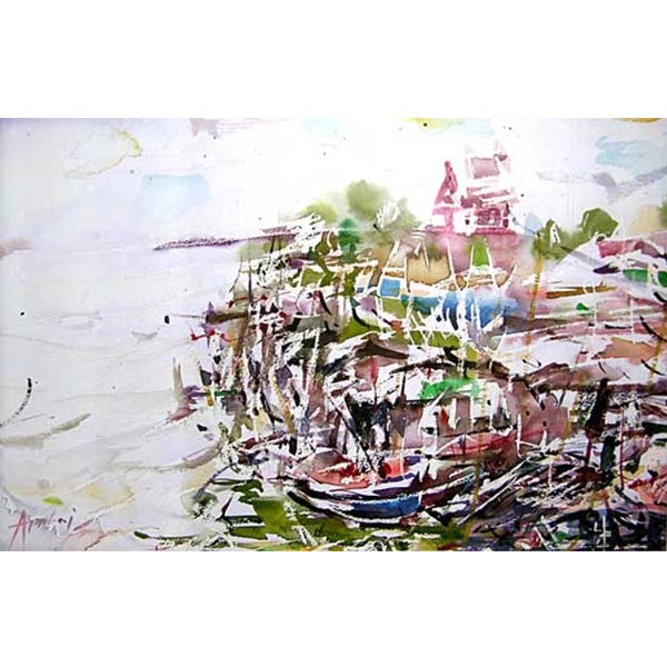 Fisherman Village, 2004 Water colour on paper 33 x 50 cm.