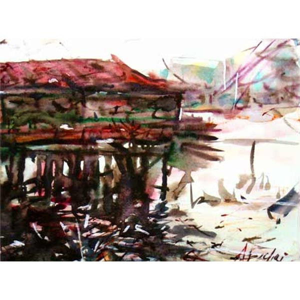 Ban Pak-Aow, 2005 Water colour on paper 33 x 46 cm.