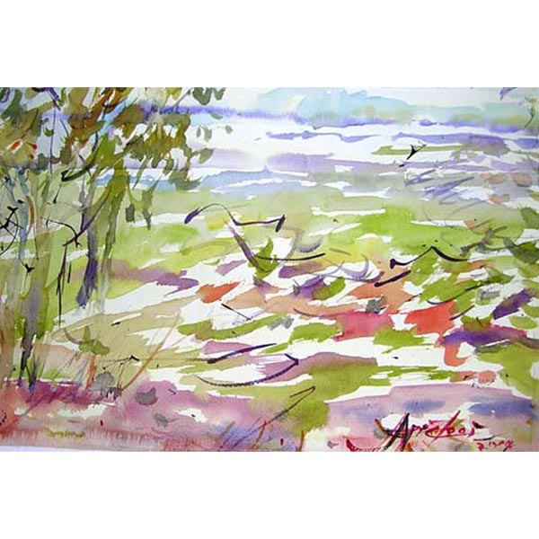 Kra - Siew reservoir No.2, 2004 Water colour on paper 32 x 47 cm.