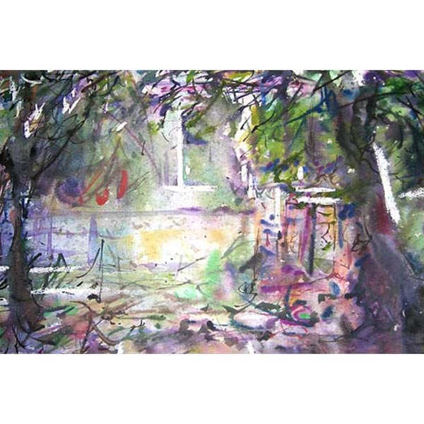 Wood in the Temple, 2004 Water colour on paper 35 x 54 cm.