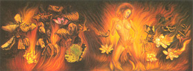 Woman Fire Lotus