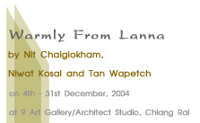 Exhibition : "Warmly From Lanna" by Nit Chaigiokham, Niwat Kosal and Tan Wapetch