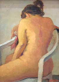 Nude seated