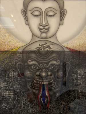 Thais prefer peace or violence, 2010 by Chalermchai  Kositpipat