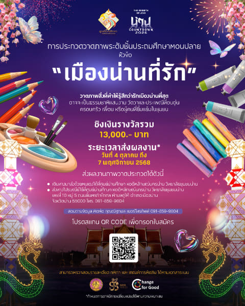 Nan Identity Hall Painting Contest | การประกวดวาดภาพระดับชั้นประถมศึกษาตอนปลาย ภายใต้หัวข้อ “เมืองน่านที่รัก”