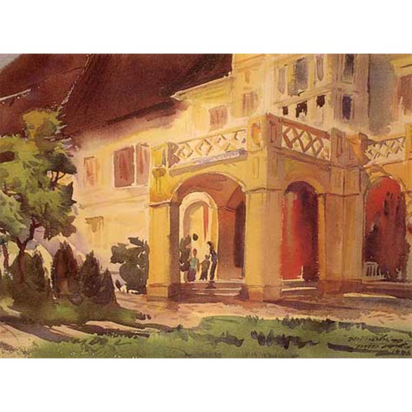 Bann Poen Palace Watercolor 20 x 15 Inc.