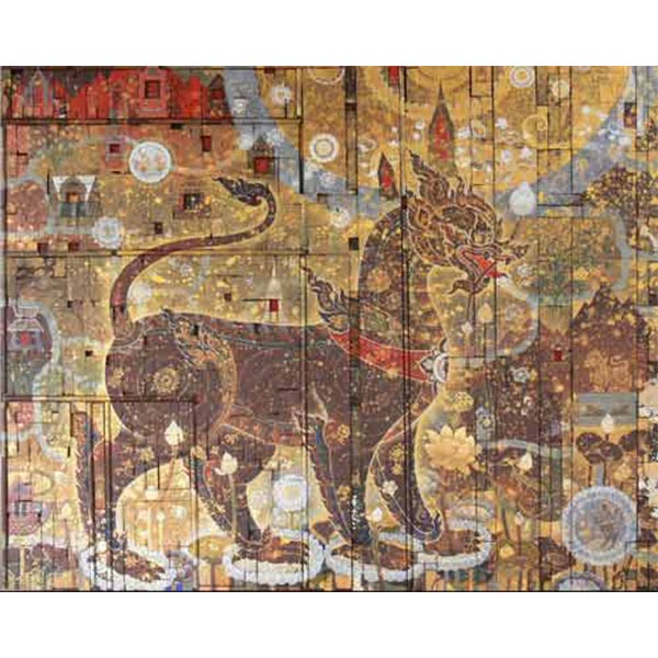 The Sovereign Lion Mixed Technique 122x150 cm.