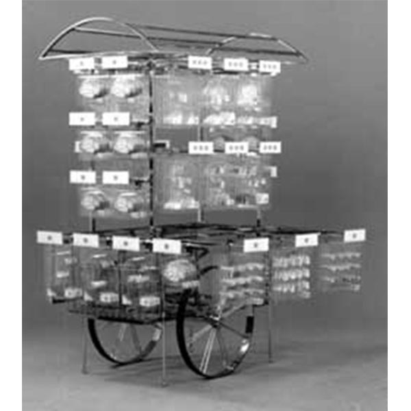 No. 7 Ready-Made Human Products (with chromium trolley), 1998 Silk-screen, embossed plastic and chromium trolley 210 x 140 x 130 cm.