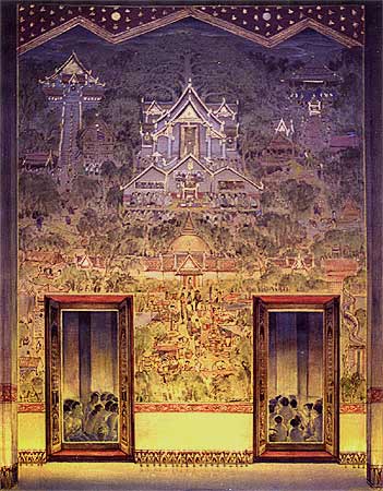 A Sketch of Wall Painting Model on the Occasion of 6th Anniversary Celebration of His Majesty the King