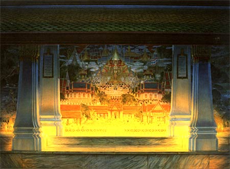 Wall Painting on the Celebration of His Majesty the King (Phra-Ra-Beang-Kot)