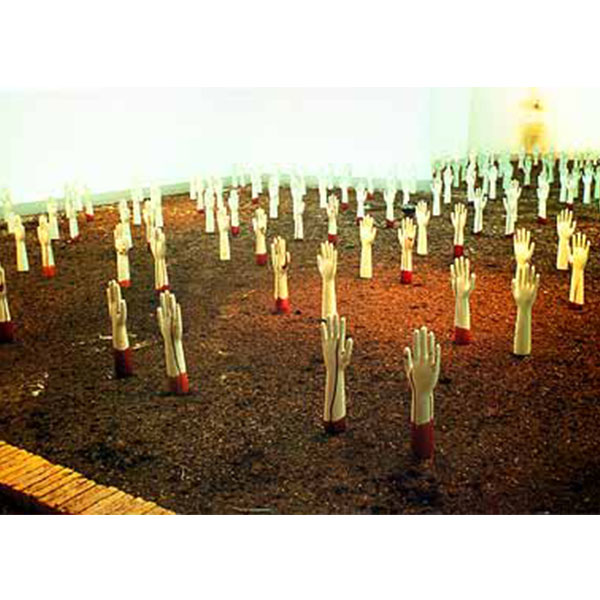 Farmer Cemetery : The last rice field of Siam, 1995<br> Mixed media<br>size unknown