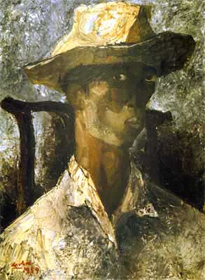 Self Portrait</br>Oil on canvas</br>59 x 44 cm.</br>1959 Collection of the Artist
