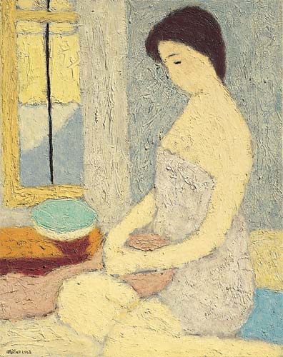 Woman with green bowl, 2002