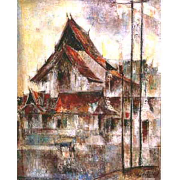 (Wat Suthat), 1960 Oil on canvas 70 x 55 cm.
                                      Collection of Mr. Chaluay Wongsa