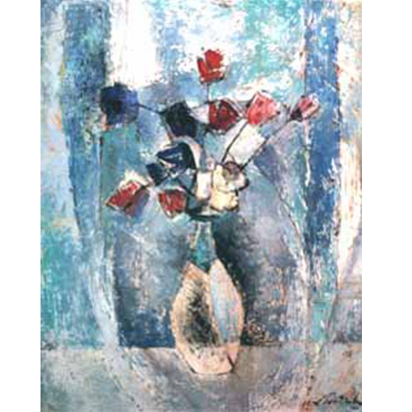 Flowers, 1960 Oil on canvas 62 x 48.5 cm.
                                      Collection of National Museum Silpa Bhirasri Memorial, Bangkok
