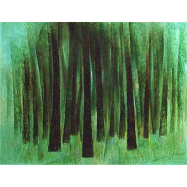 Pine Trees Mt.Khun Tarn, 1974 Oil on canvas 68.5 x 88.5 cm.
                                      Collection of Tisco Bank