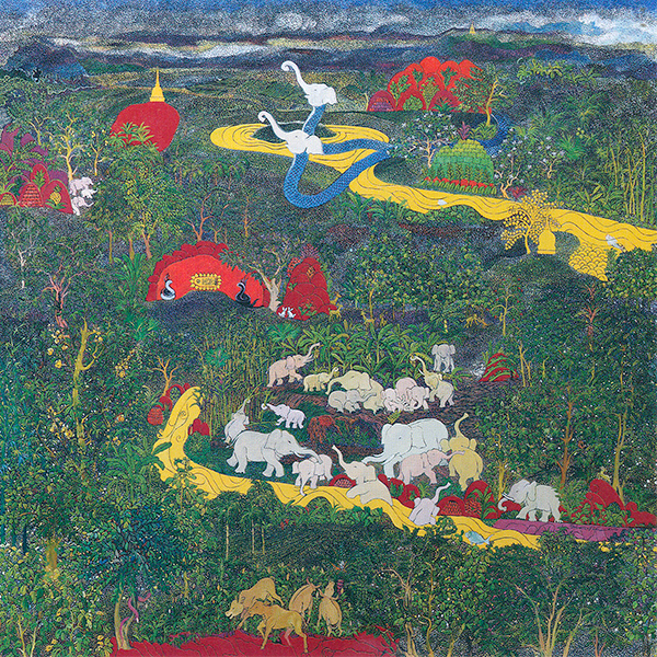 Homage to Doi Chang Ngou 1, 2015 Oil on canvas 150 x 150.5 cm.