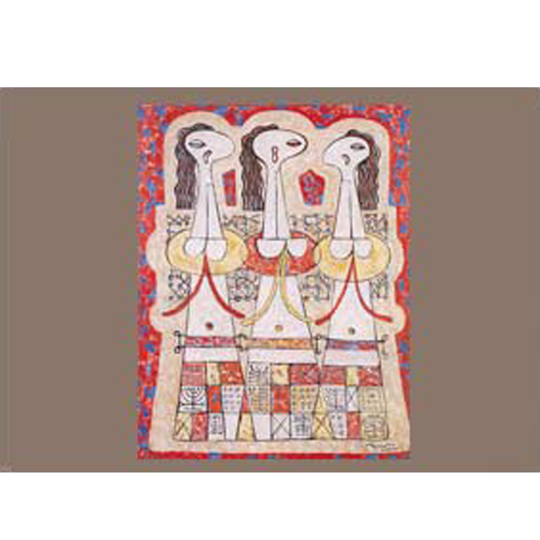 The Three Chorus, 2002 Oil on canvas 130 x 100 cm. tawee ratchaneekorn
